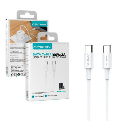 Cable USB-C a USB-C 1m 60W Blanco | Carga Rápida y Transferencia