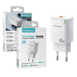 Cargador Tipo-C 45W APOKIN | Carga Rápida para Smartphones y Portátiles